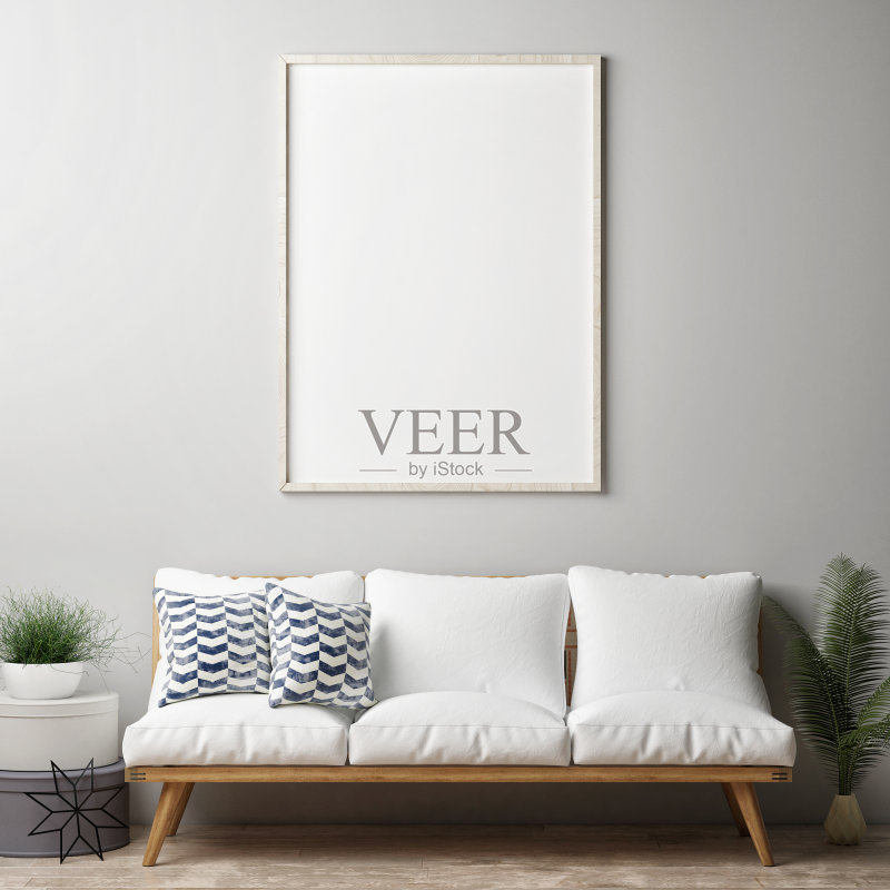 模拟海报，时髦的客厅正版图片素材