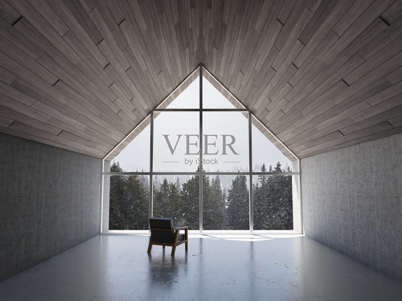 空旷的现代休息区正版插画素材