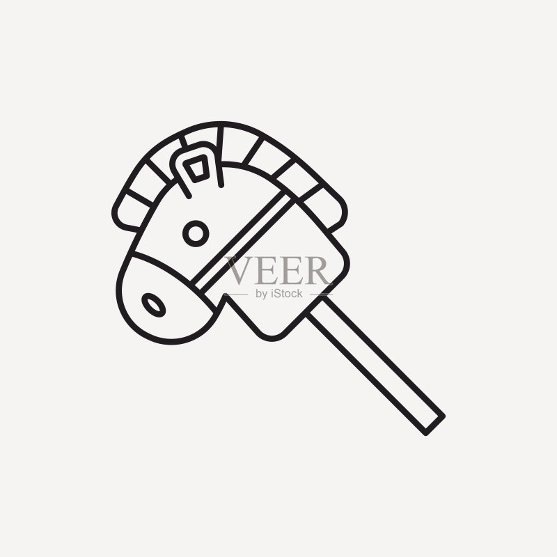 婴儿玩具小马线条图标图标素材