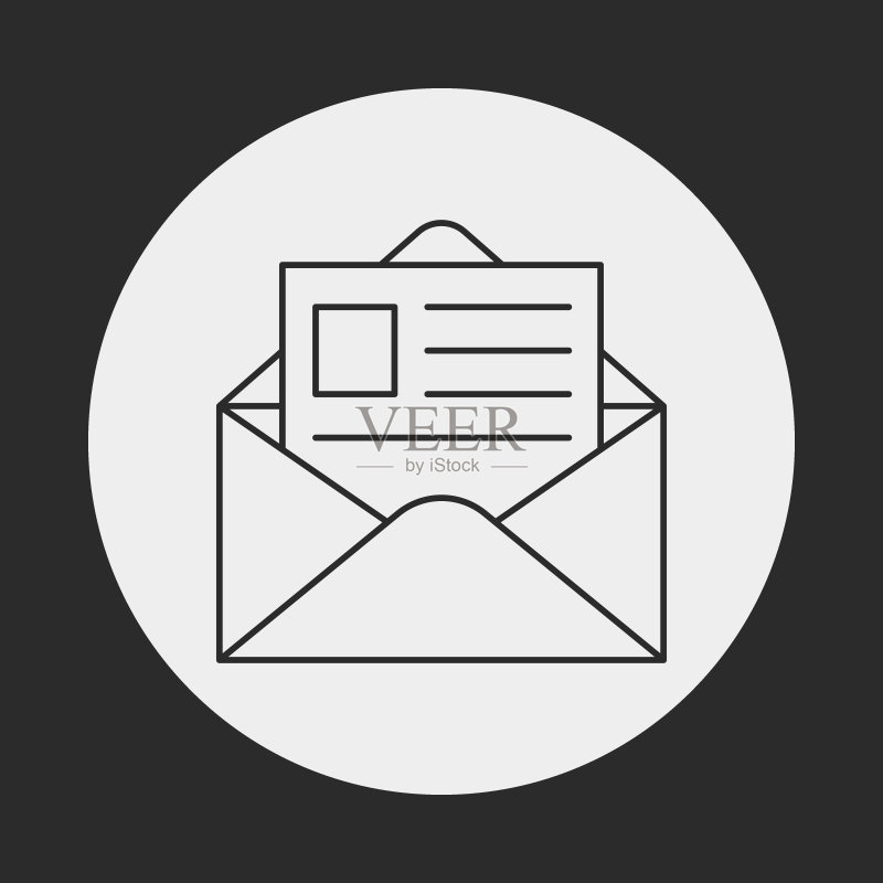 办公邮件线性图标图标素材