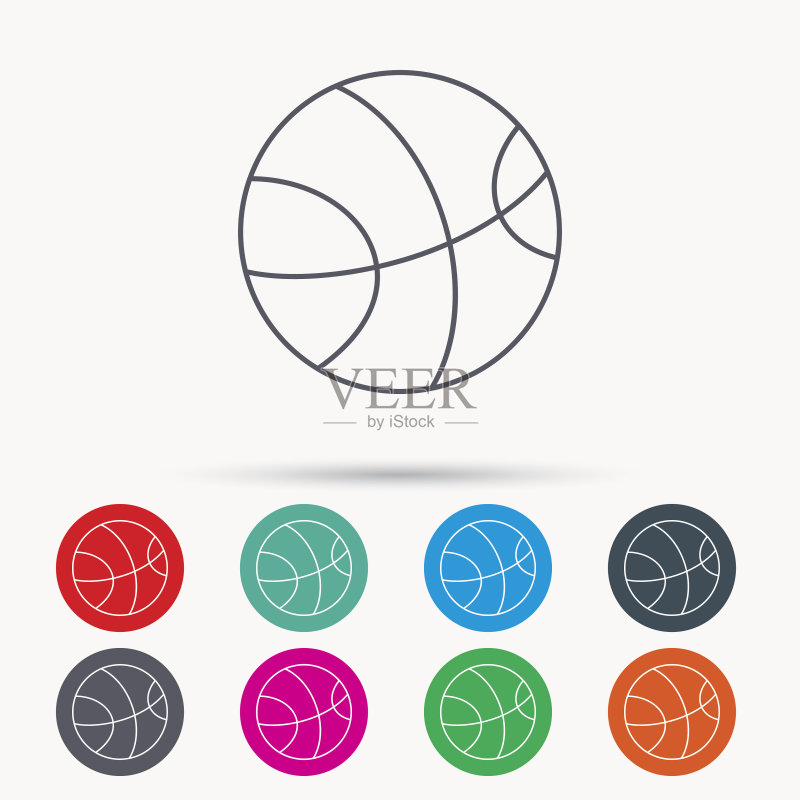 篮球图标，运动球标志图标素材