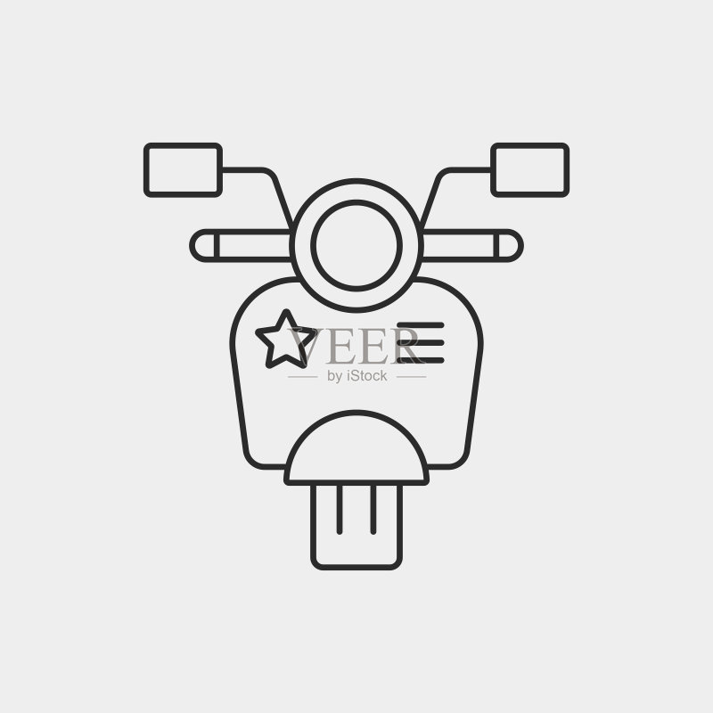 摩托车线条图标图标素材