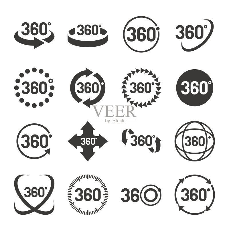 360度图标设置。向量正版元素素材