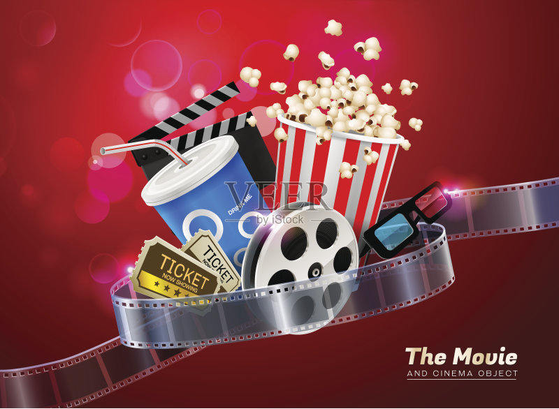 电影院电影院对象上闪闪发光的灯光背景正版模板素材