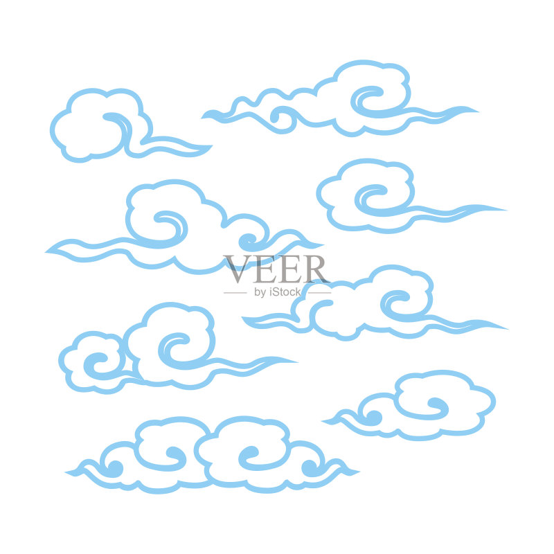 中国云风格正版插画素材