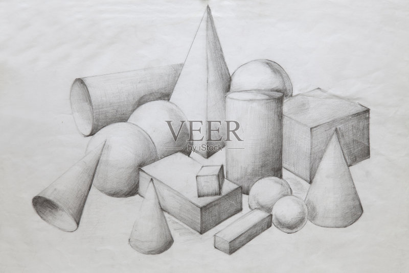 木炭肖像绘画正版插画素材