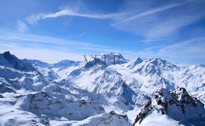 阿尔卑斯山的Verbier正版图片素材