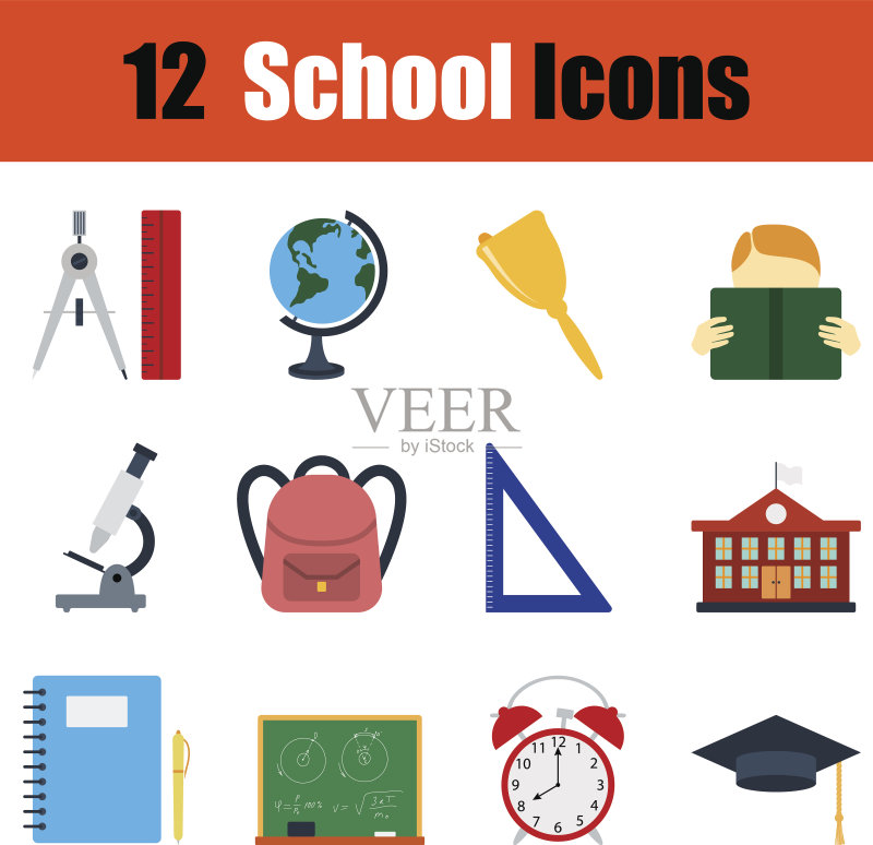 扁平风格教育图标合集图标素材