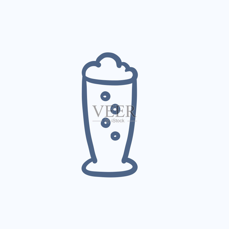 啤酒杯素描图标图标素材