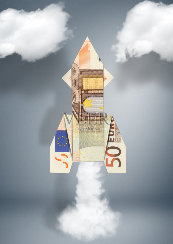 金融经营理念，火箭铸就金钱正版图片素材