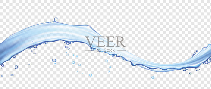 水波表面有气泡。逼真的矢量3d插图正版元素素材