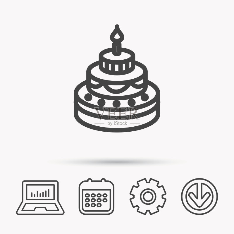 蛋糕图标，美味生日甜点标志图标素材