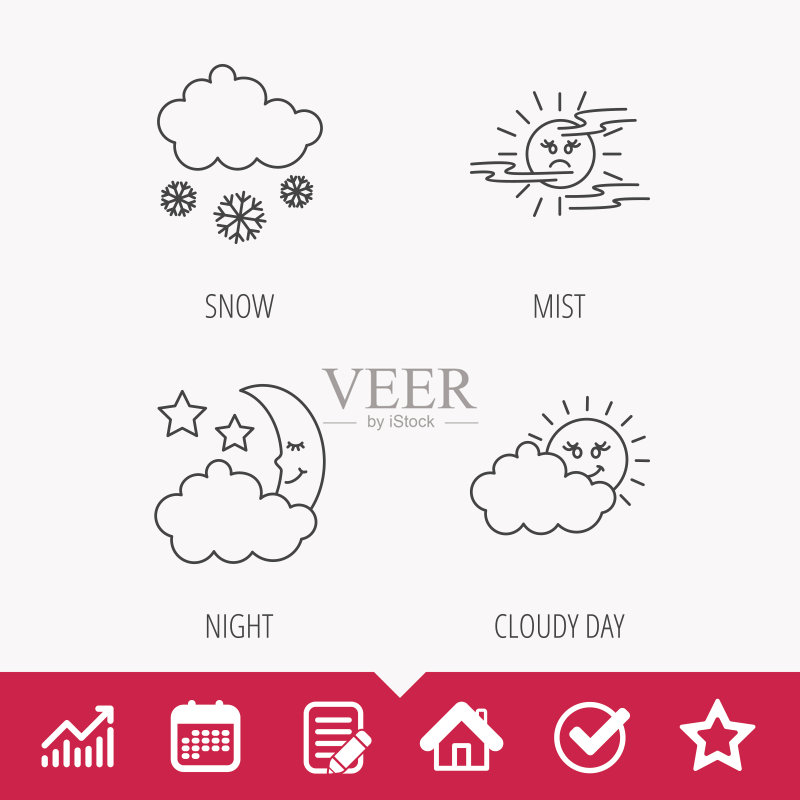 天气、雾和雪图标图标素材