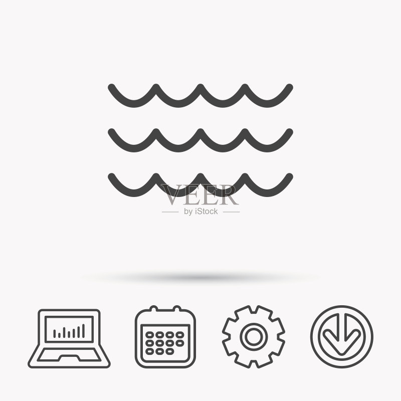 海浪图标。海浪流动标志。图标素材