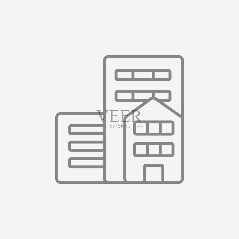 住宅楼线条图标图标素材