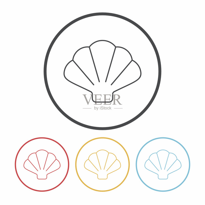 贝壳线条图标图标素材