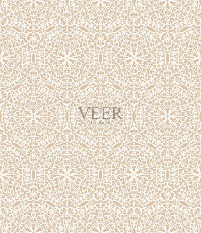 白色花纹正版插画素材