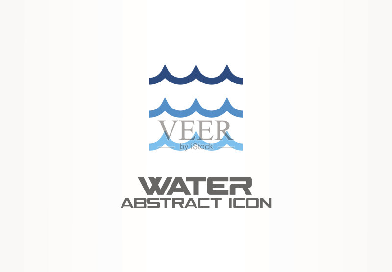 商业公司抽象理念生态海洋漩涡水疗水波蓝色海洋概念矢量图标图标素材