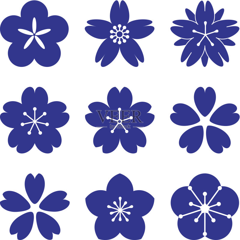 樱花花组正版元素素材