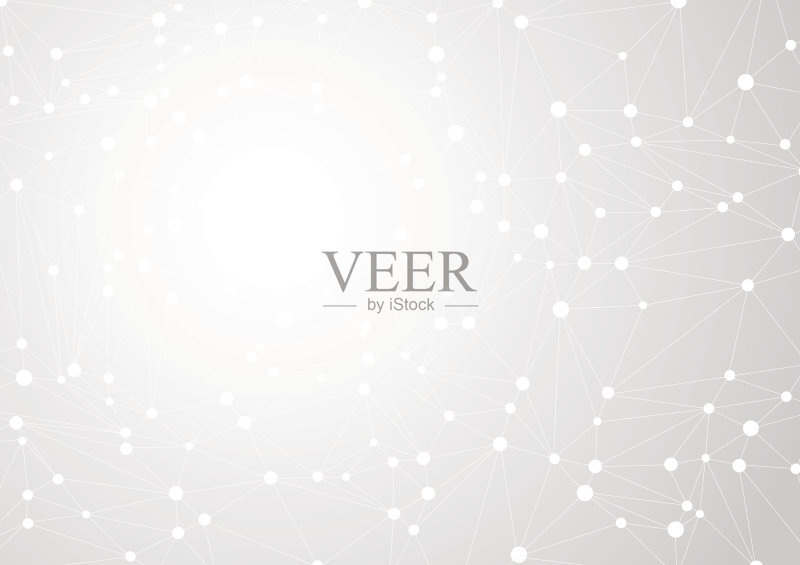 抽象的灰色背景与连接的线和点的混沌。矢量图正版插画素材