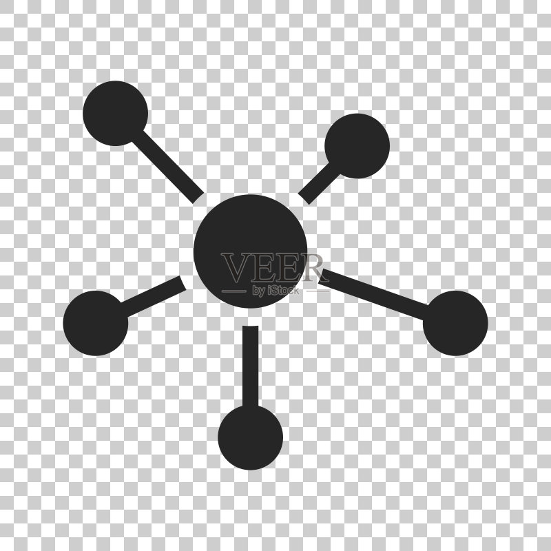 扁平风格的社交网络、分子、DNA图标矢量插画图标素材