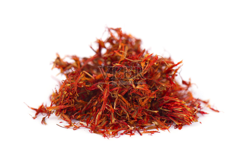 一堆藏红花孤立在白色正版图片素材