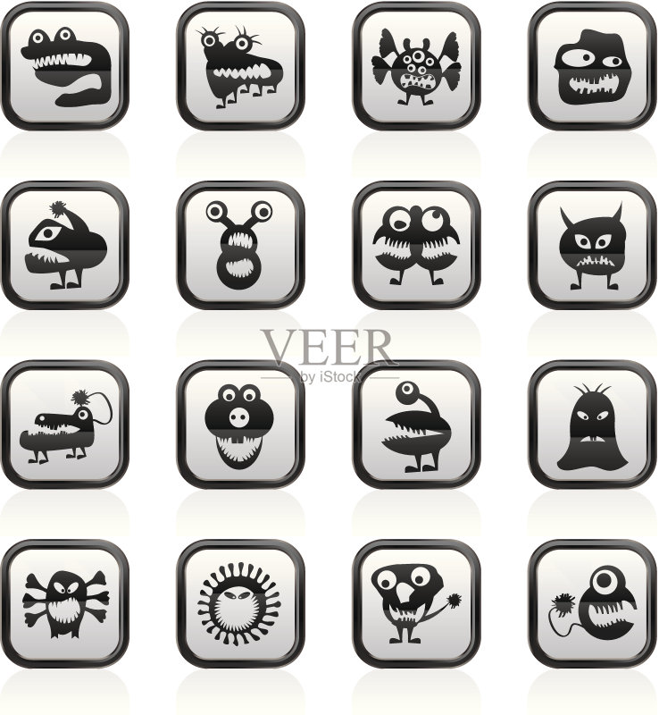 抽象怪物插画图标素材