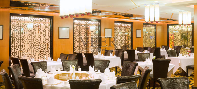 豪华的传统中式宴会厅内饰正版图片素材