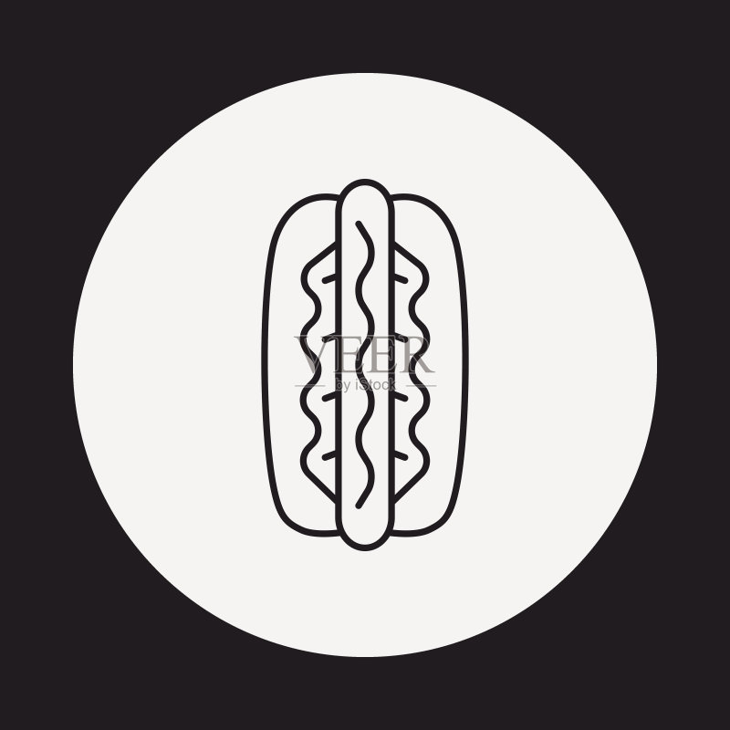 热狗香肠线条图标图标素材