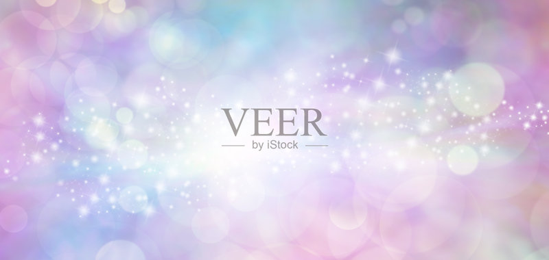 粉红色和蓝色的星空闪烁女性调散景背景横幅正版图片素材