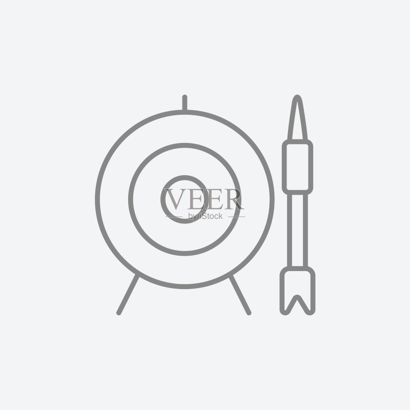 靶盘箭线条图标图标素材
