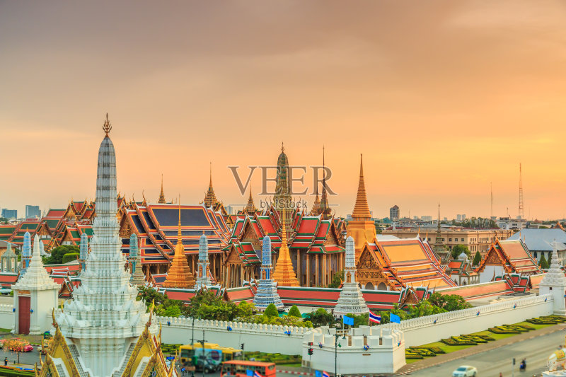 曼谷的地标玉佛寺曼谷，亚洲泰国正版图片素材