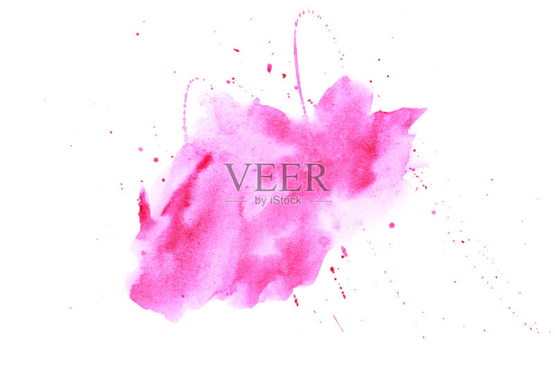 抽象水彩粉红色染色正版插画素材