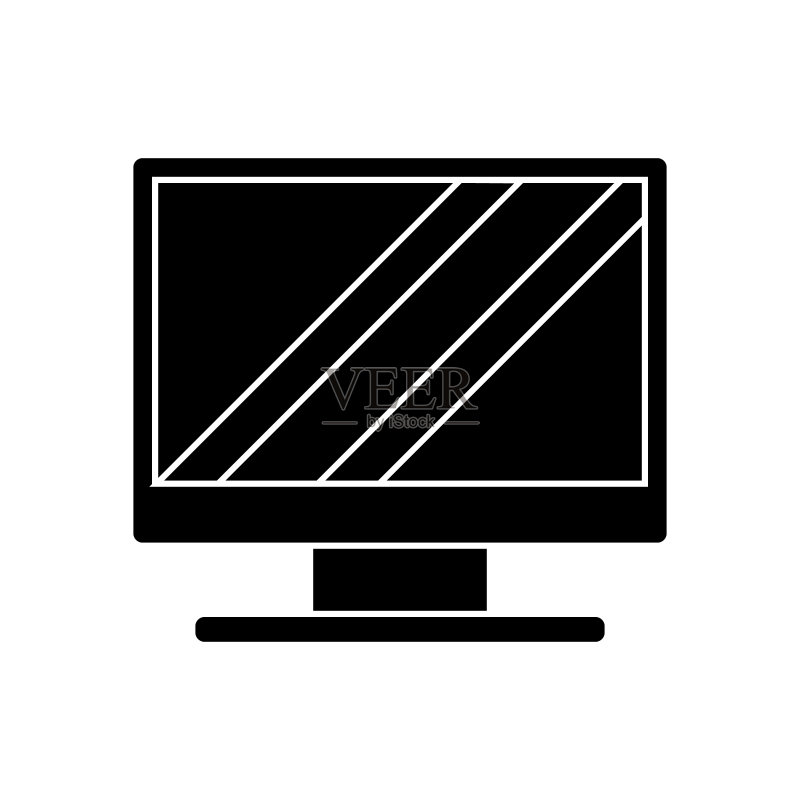 监视器插图图标，矢量图，独立背景标志图标素材