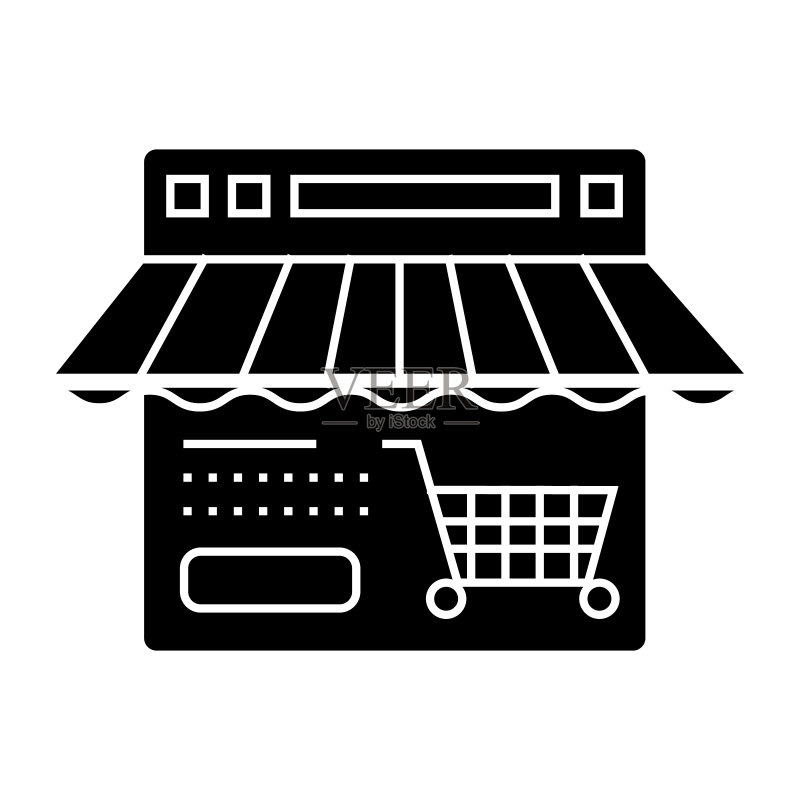 在线商店图标矢量插图，独立背景标志图标素材