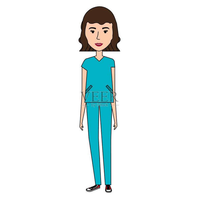 女外科医生角色正版插画素材