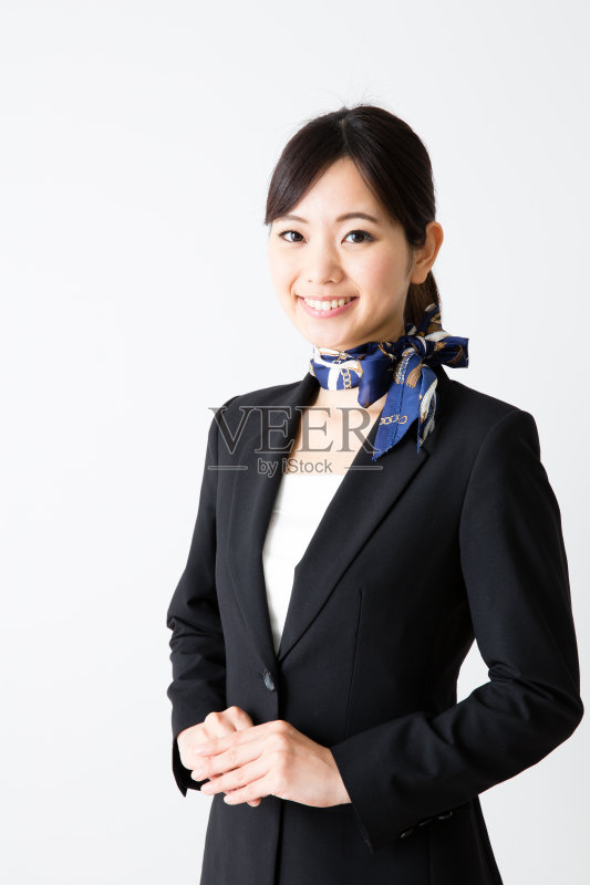 亚洲女商人的肖像孤立的背景正版图片素材