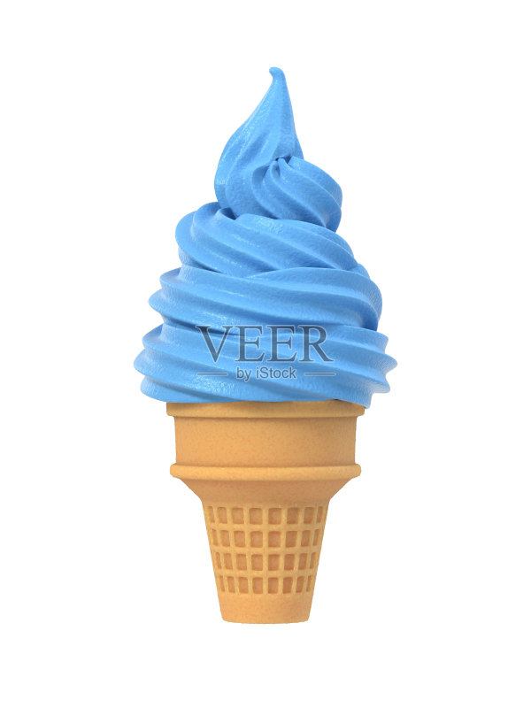 蓝莓甜筒软冰淇淋正版图片素材