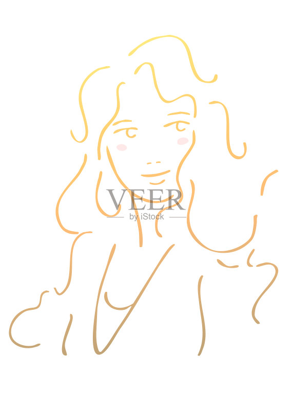 一个年轻的女士正版插画素材