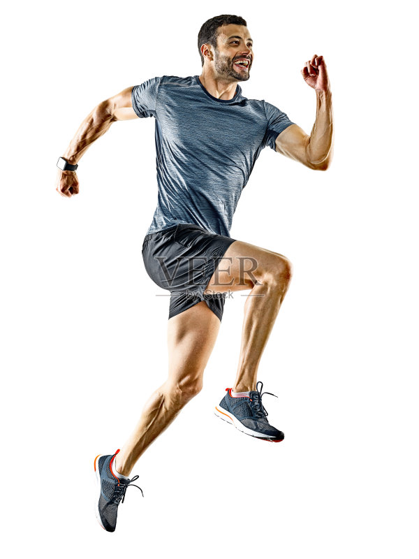 跑步的人，慢跑的人，慢跑的人，孤立的影子正版图片素材