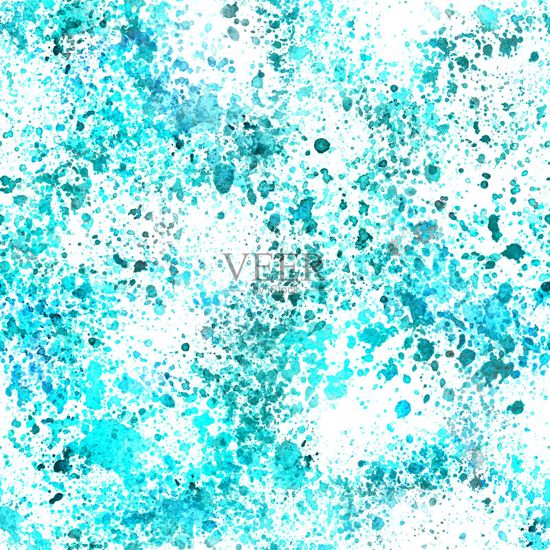 抽象的水背景纹理，蓝绿色和蓝色飞溅正版插画素材