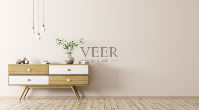 室内木制餐具柜3d渲染正版图片素材