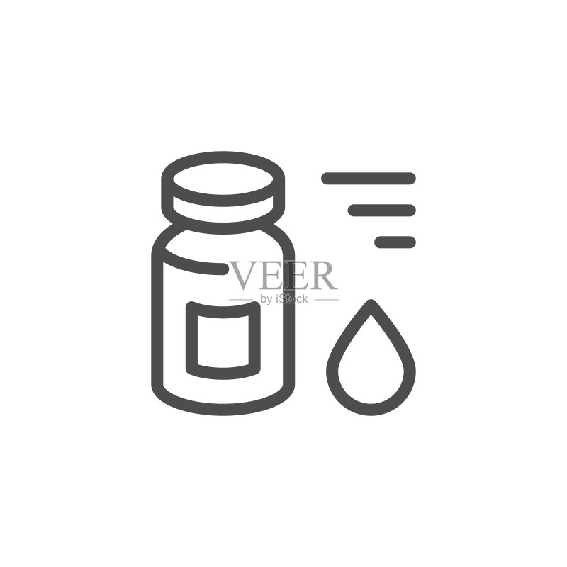 医疗药瓶线性图标图标素材
