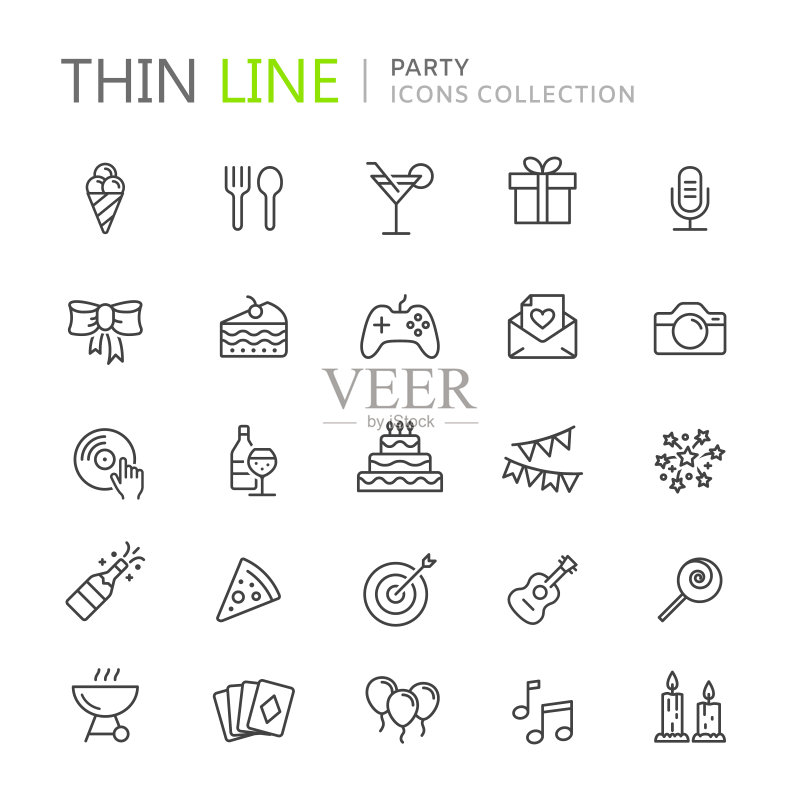 收集的细线图标图标素材