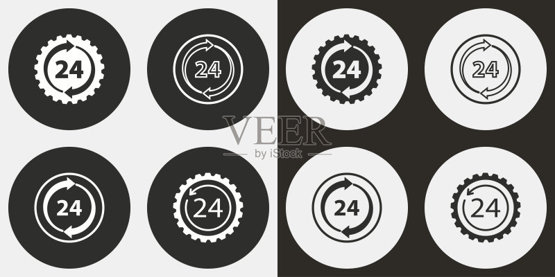 24小时服务 - 矢量图标图标素材