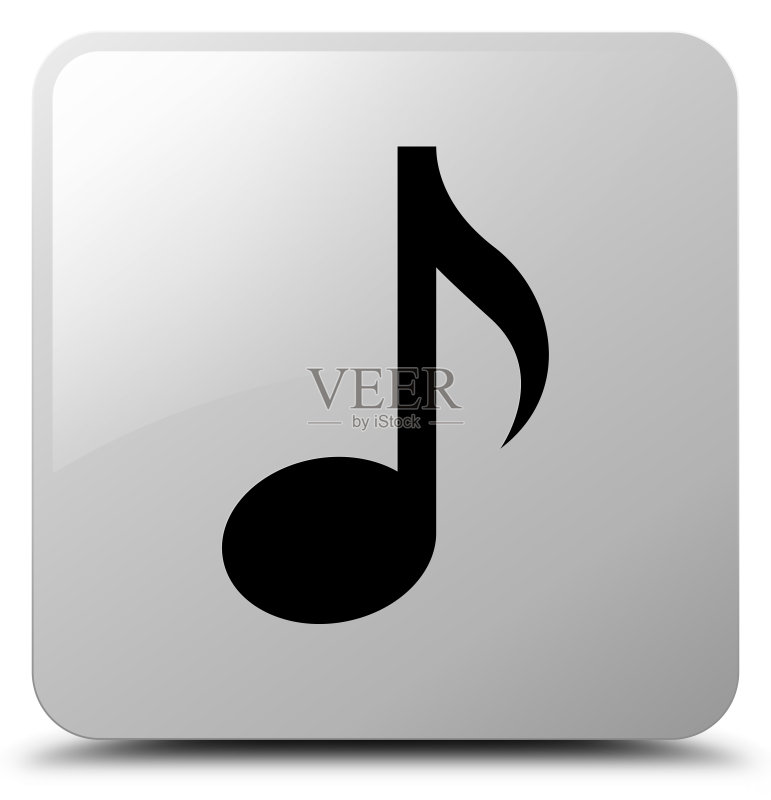 音乐图标白色方形按钮图标素材