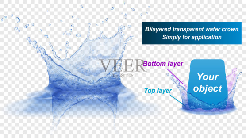 双层水溅冠带反射正版插画素材