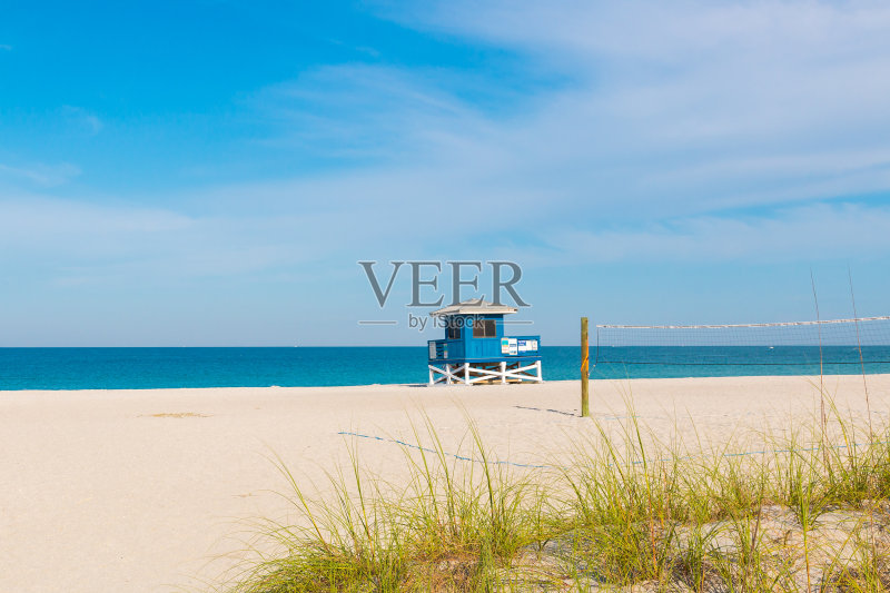 佛罗里达威尼斯海滩的救生员塔正版图片素材