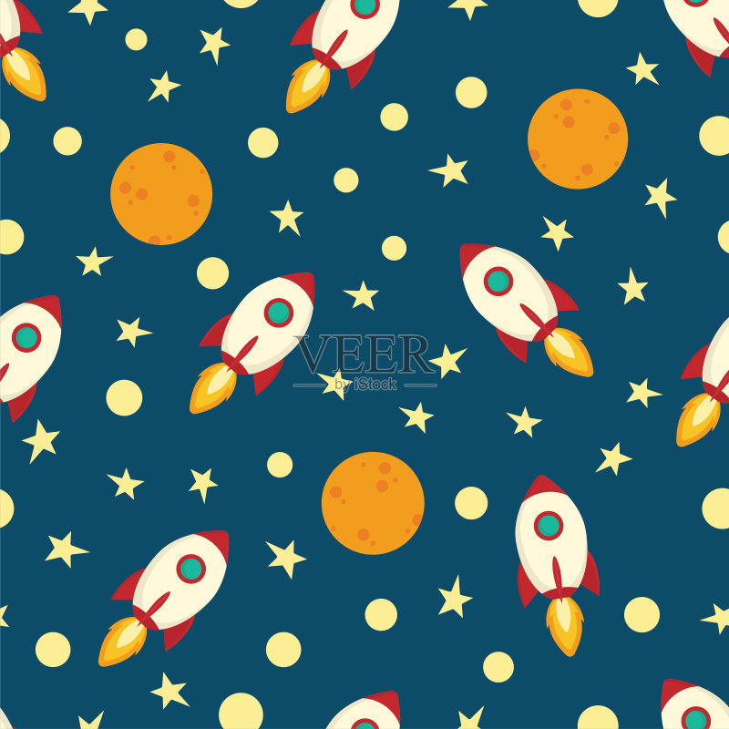 模式与宇宙飞船正版插画素材