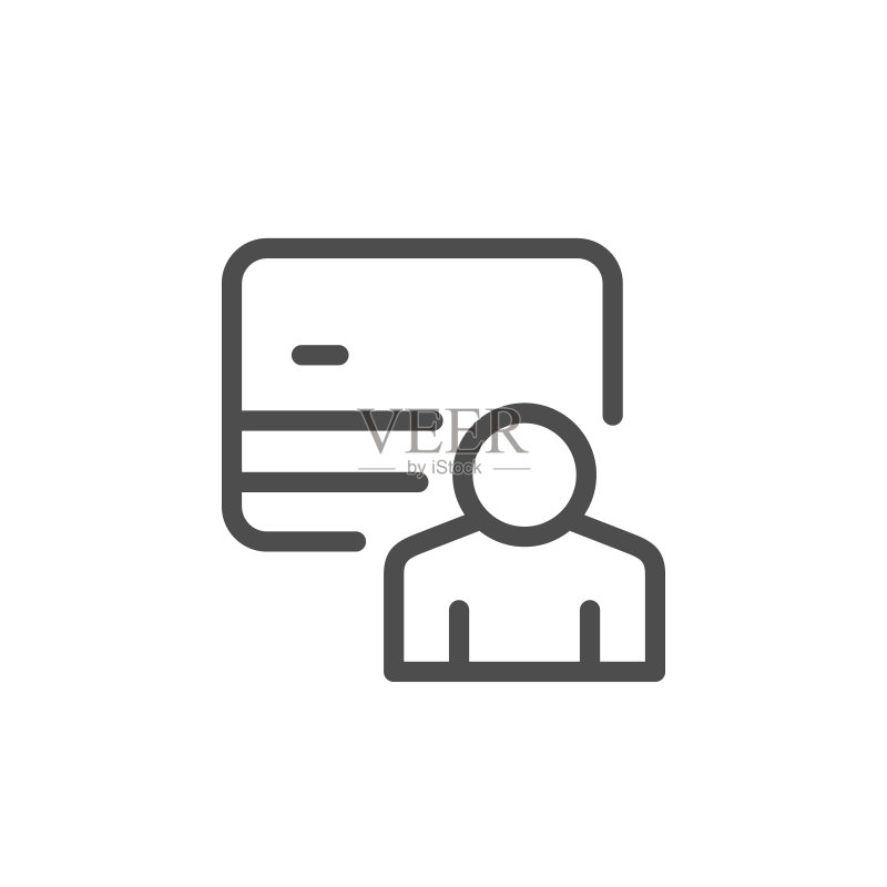 信用卡夹线条图标图标素材